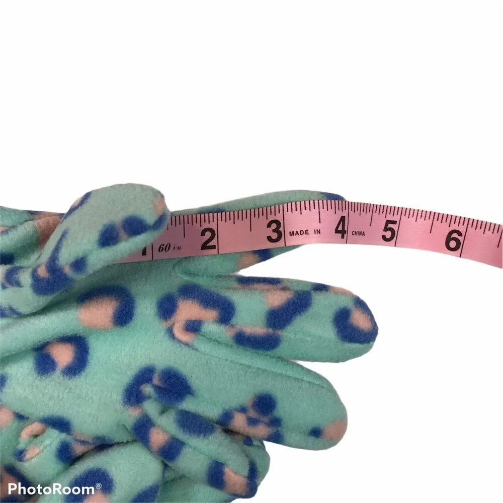Cat & Jack Girls Size 8-16 Gloves Pink Blue Leopard Print New With Tags
